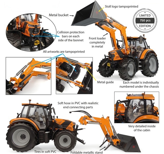 Deutz-Fahr 6150.4 TTV Communal with Stoll FZ 43-27 front loader Limited Edition 750 pieces - 1:32